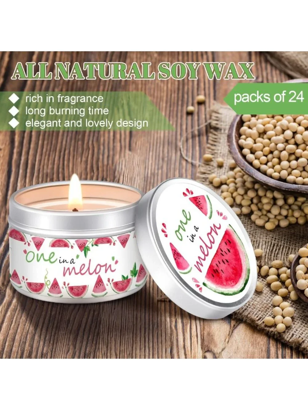 Lavender Scented Baby Shower Candles | Rustic Tealights for Guests | 24 Pcs